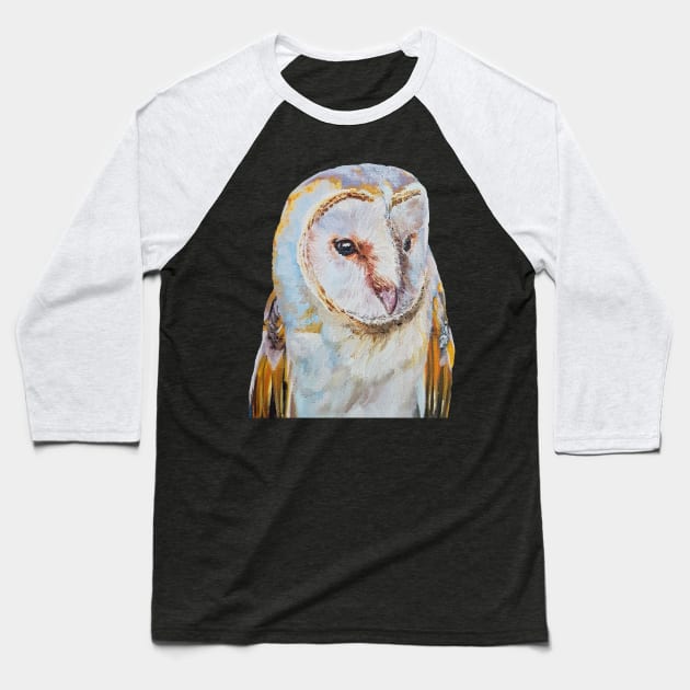 Barn Owl Portrait Painting (no background) Baseball T-Shirt by EmilyBickell